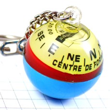 キーホルダー・丸い方位磁石コンパス東西南北 COMPAS BOUSSOLE SCHLUMBERGER