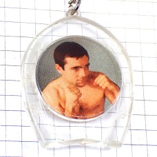 キーホルダー・マルセルセルダン元プロボクサー写真シルバー銀色 MARCEL-CERDAN FER-A-CHEVAL FORTUNE CHANCE FRANCE