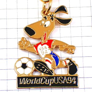キーホルダー・ストライカー犬サッカーワールドカップ大会アメリカ/USA球 WORLD-CUP-USA-1994 USA-94 STRIKER 
