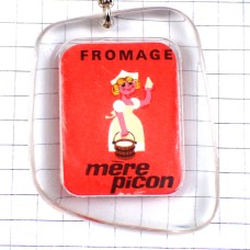 キーホルダー・メールピコン女の子モルバン画チーズ会社 CHEESE MERE-PICON HERVE-MORVAN AFFICHISTE FRANCE