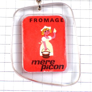キーホルダー・メールピコン女の子モルバン画チーズ会社 CHEESE MERE-PICON HERVE-MORVAN AFFICHISTE FRANCE