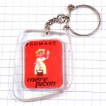 キーホルダー・メールピコン女の子モルバン画チーズ会社 CHEESE MERE-PICON HERVE-MORVAN AFFICHISTE FRANCE