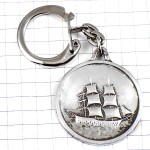 キーホルダー・ボート帆船ビスケット飴チョコレートお菓子屋さん銀色シルバー