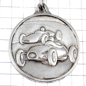 キーホルダー・F1レース車ビスケット飴チョコレートお菓子屋さん銀色シルバー
