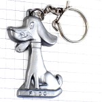 キーホルダー・FIDOグレー灰色の犬イヌ DOG FRANCE