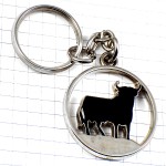キーホルダー・黒い牛の影オズボーンの雄牛スペイン銀色シルバー