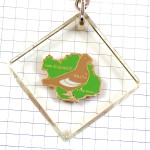 キーホルダー・鳩ハト１羽オーブ県 PIGEON COLOMBE AUBE DEPARTEMENT MAP FRANCE