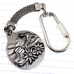 キーホルダー・プラトーダッシー紋章エーデルワイス登山靴トレッキングポール銀色アルプス山脈シルバー  PLATEAU-D-ASSY EDELWEISS ALPS FRANCE