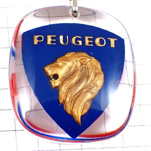 キーホルダー・プジョー金色ライオン車エッソ石油ゴールド PEUGEOT ESSO BOURBON FRANCE EXXONMOBIL USA