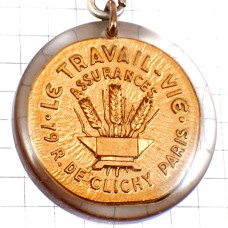 キーホルダー・小麦の穂パン用ゴールド金色の両手 ENCLUME WHEAT TRAVAIL-VIE BOURBON FRANCE