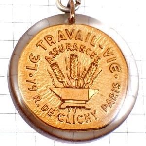 キーホルダー・小麦の穂パン用ゴールド金色の両手 ENCLUME WHEAT TRAVAIL-VIE BOURBON FRANCE