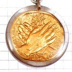 キーホルダー・小麦の穂パン用ゴールド金色の両手 ENCLUME WHEAT TRAVAIL-VIE BOURBON FRANCE