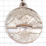 キーホルダー・シャモニーのモンブラン山トンネルの入口シルバー銀色 MONT-BLANC TUNNEL CHAMONIX COURMAYEUR ALPS FRANCE ITALY