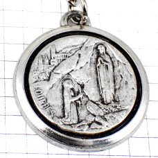 キーホルダー・ルルド聖母マリア様とベルナデッタ洞窟カトリック巡礼地サンクリストフォロ聖人 LOURDES BERNADETTE MARIA FRANCE