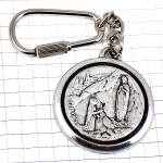 キーホルダー・ルルド聖母マリア様とベルナデッタ洞窟カトリック巡礼地サンクリストフォロ聖人 LOURDES BERNADETTE MARIA FRANCE