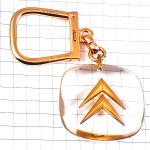 キーホルダー・シトロエン金色ロゴ車メーカーゴールドエンブレム CITROEN BOURBON FRANCE