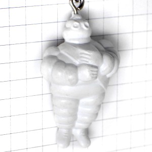 キーホルダー・ミシュラン社ビバンダムくん白いキャラクター BIBENDUM MICHELIN FRANCE
