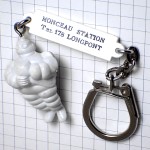 キーホルダー・ミシュラン社ビバンダムくん白いキャラクター BIBENDUM MICHELIN FRANCE