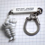 キーホルダー・ミシュラン社ビバンダムくん白いキャラクター BIBENDUM MICHELIN FRANCE