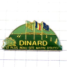 ピンバッジ・ディナール海岸アメリカ欧州旗EU欧州連合フランス国旗ブルターニュ