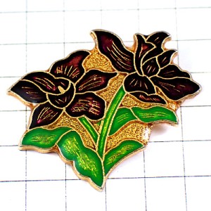 ピンバッジ・紫の花アヤメ菖蒲 ピンバッジ・紫の花アヤメ菖蒲