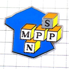 ピンバッジ・フランス地図型ブルー青アルファベット頭文字 SMPPN FRANCE MAP