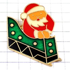 ピンバッジ・クリスマス贈物のソリ橇サンタクロースのおじいさん  SANTA-CLAUS