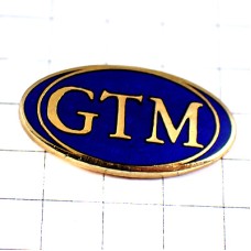 ピンバッジ・アルファベットGTM青ブルー楕円