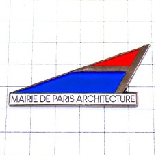 ピンバッジ・パリ市の建築トリコロール青白赤 ARCHITECTURE MAIRIE-DE-PARIS PARIS FRANCE