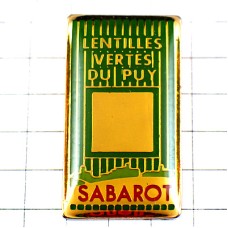 ピンバッジ・緑のレンズ豆の箱 LENTILLES LENTILLES-VERTES-DU-PUY SABAROT FRANCE