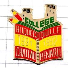 ピンバッジ・教科書とエンピツ鉛筆 CHATEAU-RENARD COLLEGE FRANCE