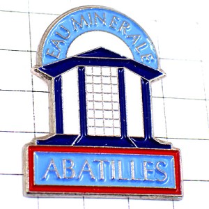 ピンバッジ・アバティーユ青い扉ミネラル水 ABATILLES ARCACHON MINERAL-WATER FRANCE
