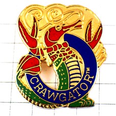 ピンバッジ・伊勢海老ロブスターと鰐ワニ