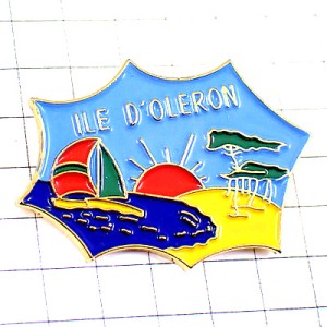ピンバッジ・オレロン島ヨット船ボート太陽 OLERON ISLAND PINE FRANCE