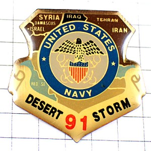 ピンバッジ・アメリカ軍イラク戦争/USA砂漠の嵐作戦ミリタリー DESERT-STORM IRAK-1991 IRAK USA SADDAM-HUSSEIN GEORGE-BUSH