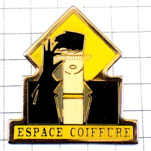 ピンバッジ・美容室のカットモデル女の子クシ美容師の道具