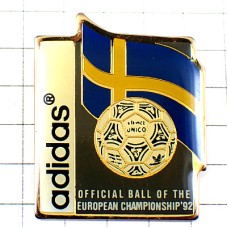 ピンバッジ・アディダス球スウェーデン国旗ヨーロッパ大会サッカーボール ピンバッジ・アディダス球スウェーデン国旗ヨーロッパ大会サッカーボール