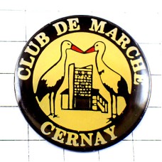 ピンバッジ・コウノトリ２羽マルシェ