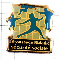 ピンバッジ・踊る青い人々保険会社 ASSURANCE-MALADIE SECURITE-SOCIALE FRANCE