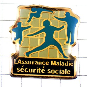 ピンバッジ・踊る青い人々保険会社 ASSURANCE-MALADIE SECURITE-SOCIALE FRANCE