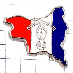 ピンバッジ・セーヌサンドニ県ジャンダルムリ国家憲兵隊ポリス警察トリコロール青白赤