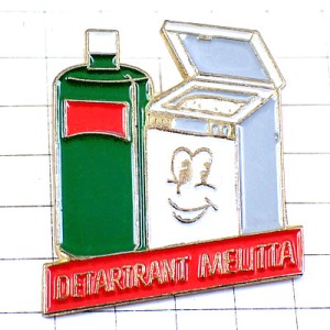 ピンバッジ・洗濯機と漂白剤メリタコーヒー