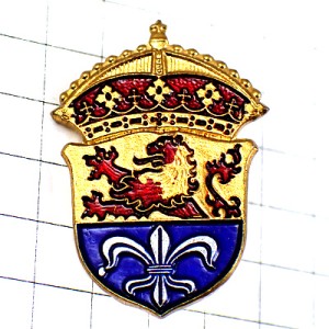 ブローチ・赤いライオンや百合の紋章 WAPPEN DARMSTADT GERMANY DEUTSCHLAND BROOCH