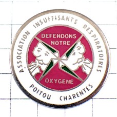 ピンバッジ・酸素を守ろう呼吸しろい雲の息吹