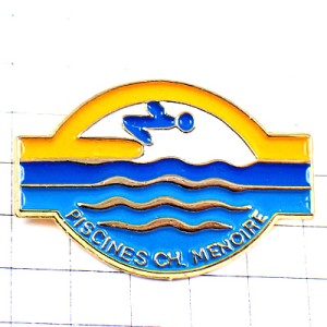 ピンバッジ・プールに飛び込む水泳スイミング