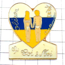 ピンバッジ・あなたと私キミと僕オレロン島ハート型カップル灯台 ピンバッジ・あなたと私キミと僕オレロン島ハート型カップル灯台