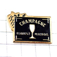 ピンバッジ・シャンパーニュ黒ラベル型シャンパン葡萄酒