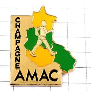 ピンバッジ・競歩スポーツ陸上選手シャンパーニュ地方
