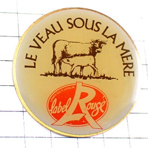 ピンバッジ・お母さん牛と子牛ウシ