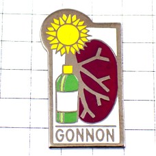 ピンバッジ・太陽と片肺ドラッグ薬の瓶 ピンバッジ・太陽と片肺ドラッグ薬の瓶